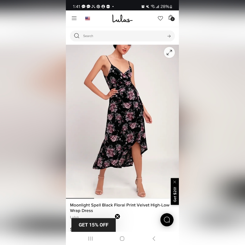 Floral Black and Pink Women's Dress
